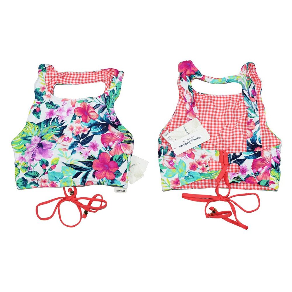 Tommy Bahama Reversible Fleur de Flora High Neck Swimwear Bikini Top S NWT Multi